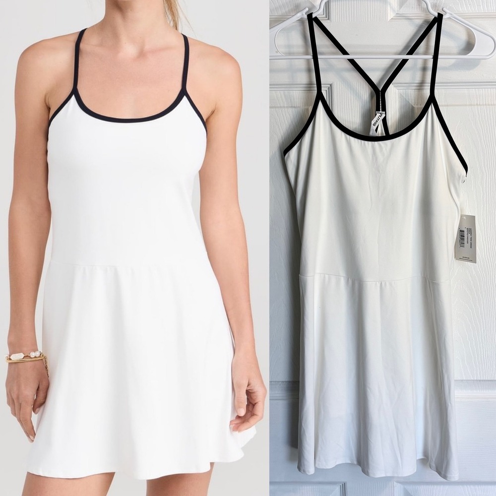 Splits59 Simona Tank Dress Large White Indigo Tennis Golf Athletic H3014